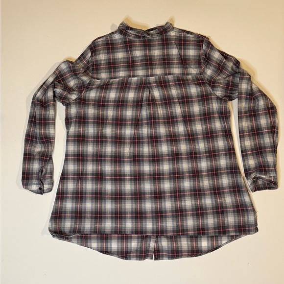 Maurices Checkered Button Down Shirt - Black, White, Red - Picture 2 of 3